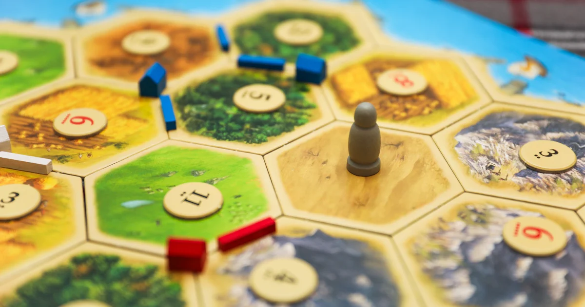 Catan board game in the process of being played
